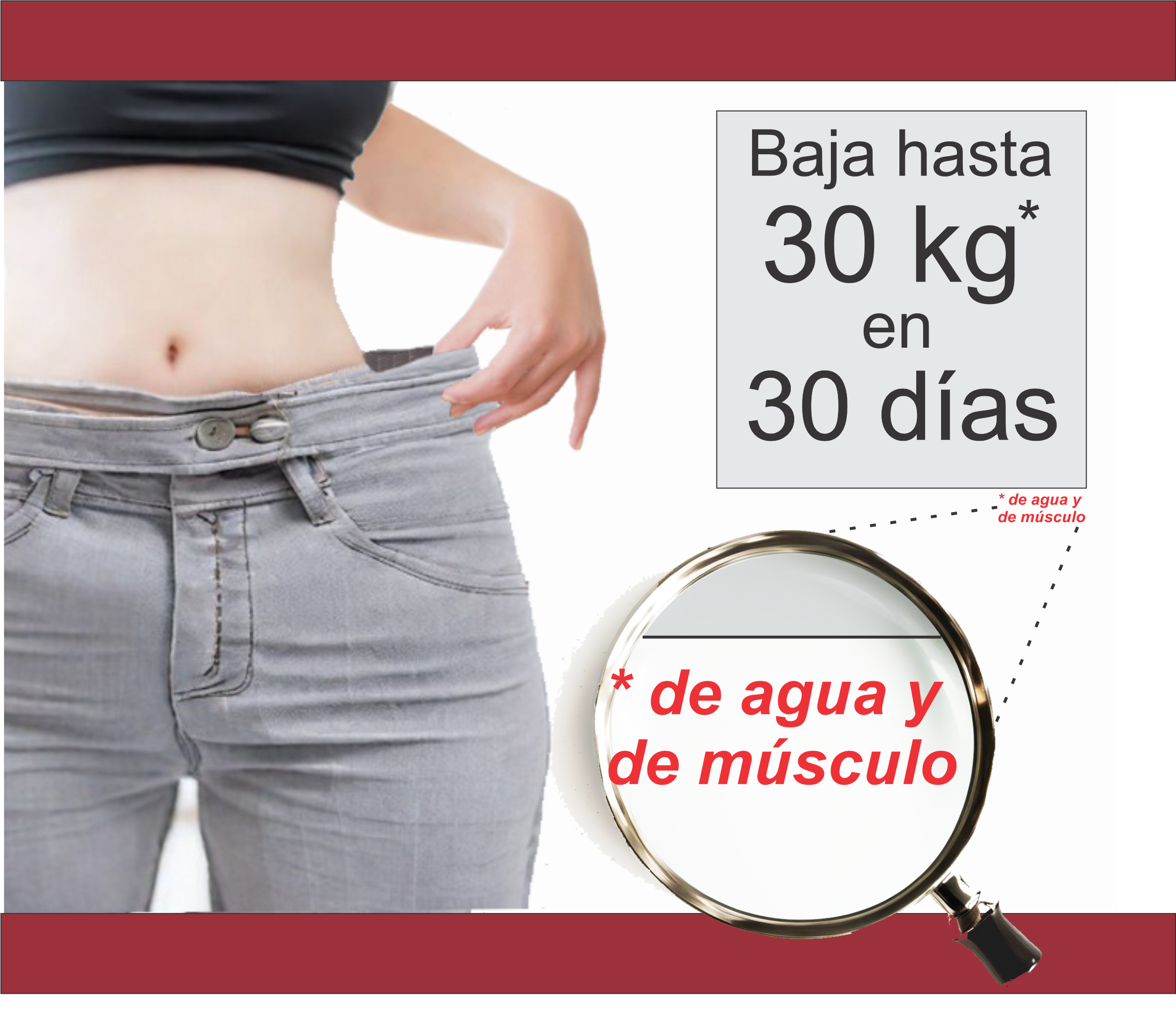 Baja hasta 30 kg en 30 días (¡Pero de agua y músculo!)